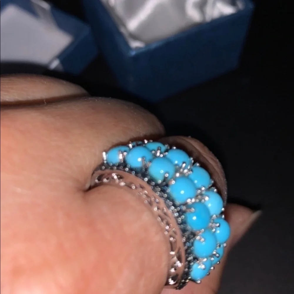 💍 New! Genuine Sleeping Beauty Turquoise Ring